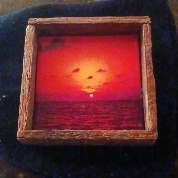 Lobster trap "sunset by the bay" art piece...one of a kind.. - Picture 1 of 4